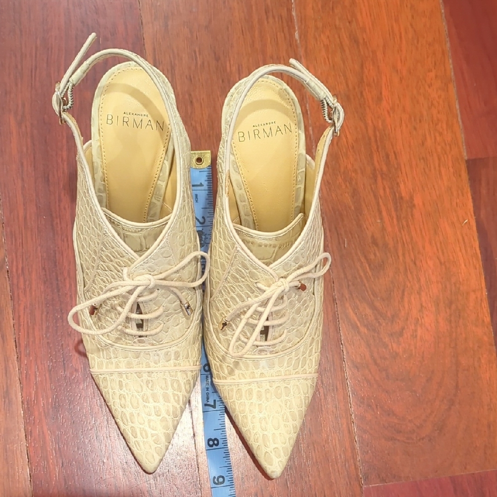 Alexandre Birman ​Ginny Slingback Heeled Oxford Shoes Cream